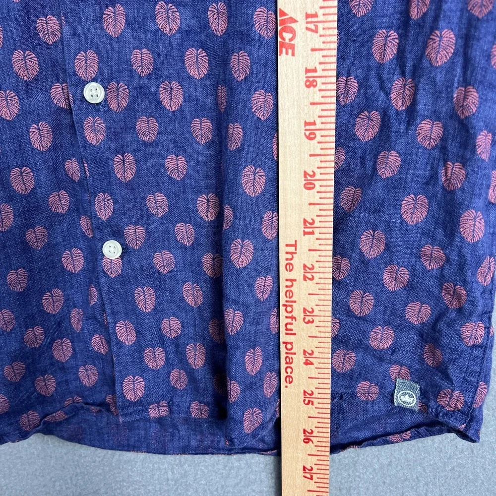 Peter Millar Linen Shirt Mens S Seaside Fronds Button Down Casual Beach Summer - Picture 10 of 10